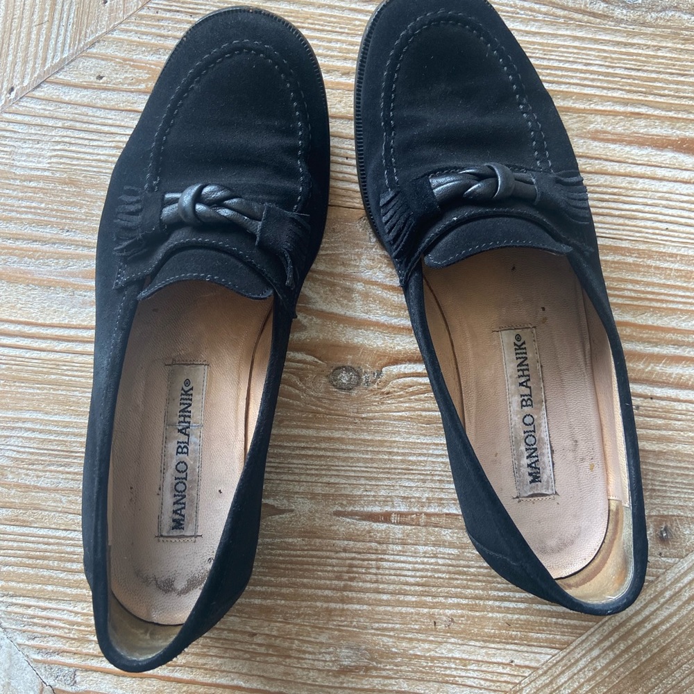Manolo Blahnik black loafers